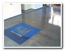 GM logo epoxy floor